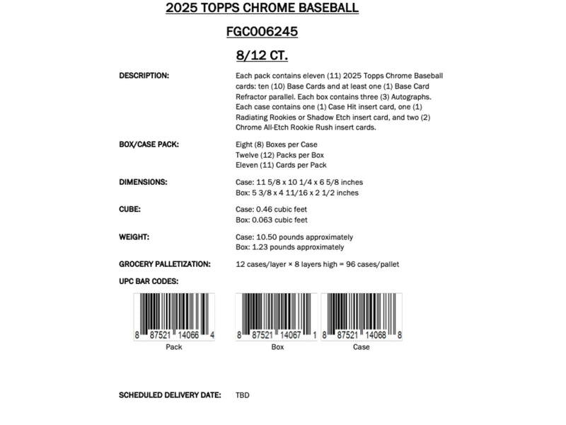 Topps Chrome Baseball 2025 - Jumbo Box
