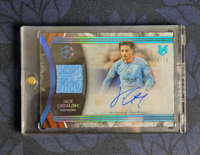 Jack Grealish /75 Autograph Relic [2022/23 Topps Museum Collection]