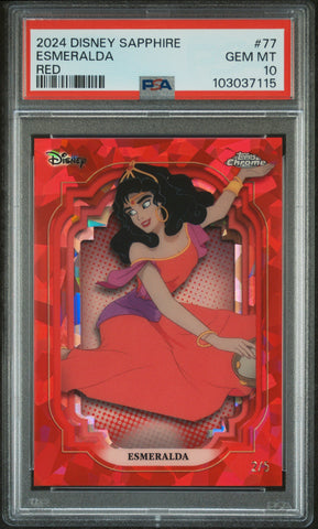 Esmeralda [Red] #77 2/5 PSA 10 [Topps Chrome Disney Sapphire Edition 2024]