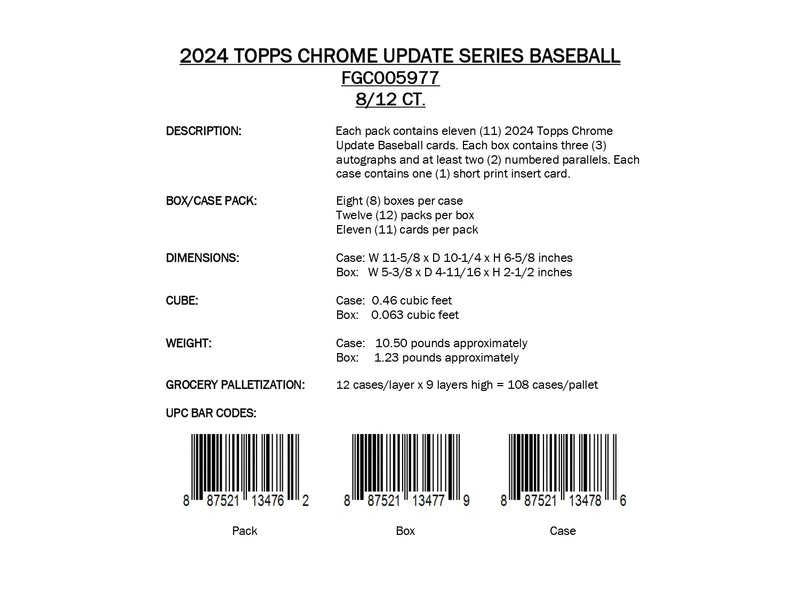 Topps Chrome Updates Baseball 2024 - Jumbo Box