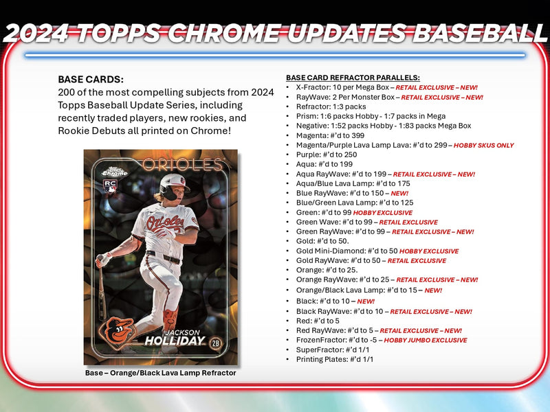 Topps Chrome Updates Baseball 2024 - Jumbo Box