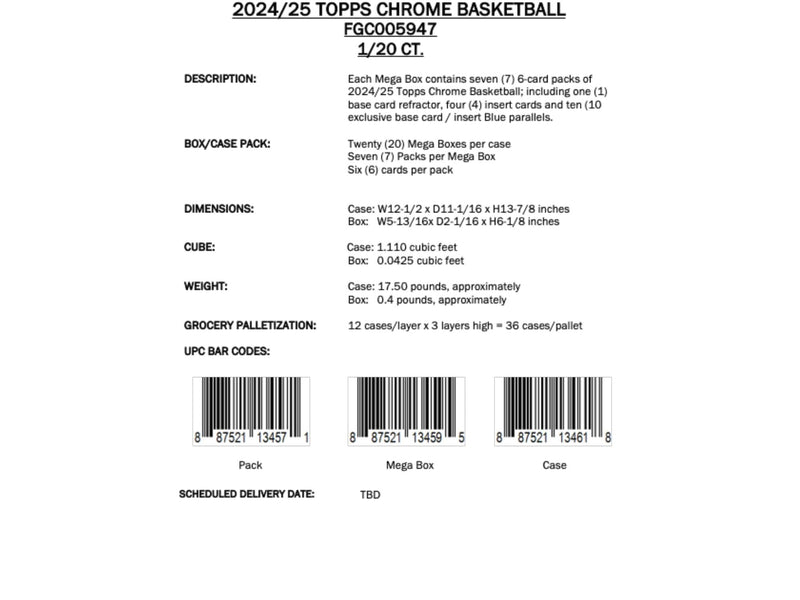 Topps Chrome Basketball 2024/25 - Mega Box