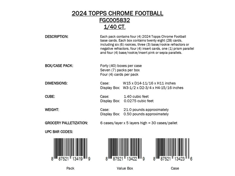 Topps Chrome Football 2024 - Value Box