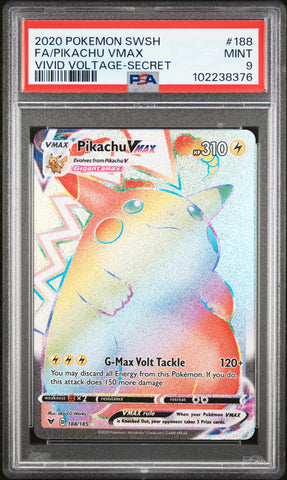 Pikachu Vmax [Vivid Voltage-Secret] #188 PSA 9 [Vivid Voltage 2020]