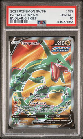 Rayquaza V #193 PSA 10 [Evolving Skies]