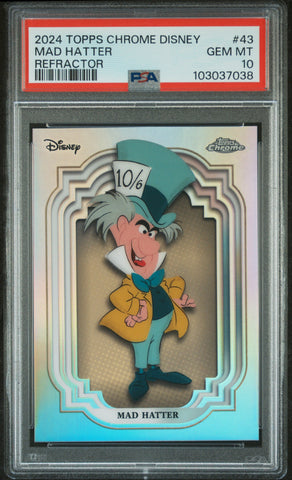 Mad Hatter [Refractor] #43 PSA 10 [Topps Chrome Disney 2024]