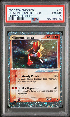 Hitmonchan Ex-Holo [Ruby & Sapphire] #98 PSA 6 [Ex Ruby & Sapphire 2003]
