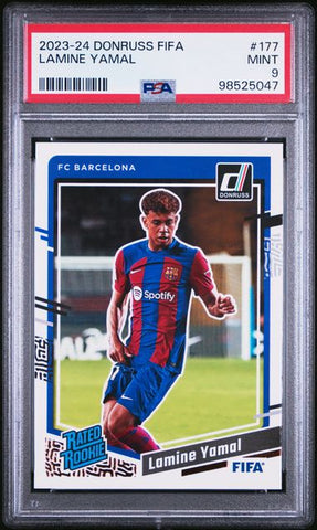 Lamine Yamal #177 Rookie PSA 9 [2023-24 Panini Donruss Fifa]