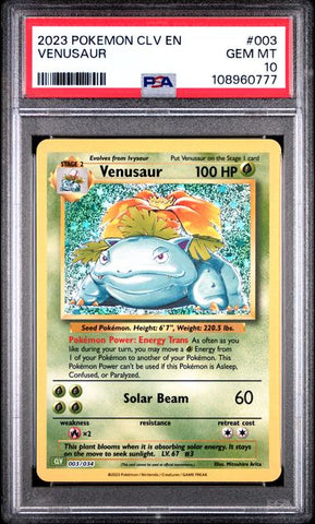 Venusaur #3 PSA 10 [Pokemon CLV Trading Card Game Classic 2023]