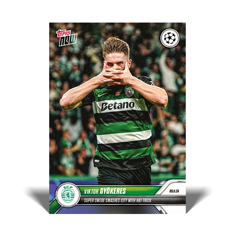 Topps Now Viktor Gyökeres hat-trick Base Kort