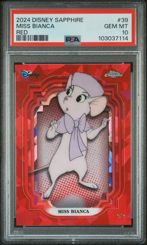 Miss Bianca [Red] #39 5/5 PSA 10 [Topps Chrome Disney Sapphire Edition 2024]