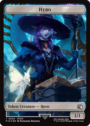 Hero (0030) // Wizard (0035) Double-Sided Token (Surge Foil) [FINAL FANTASY Tokens]