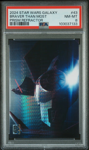 Braver Than Most [Prism Refractor] #43 44/75 PSA 8 [Topps Chrome Star Wars Galaxy 2024]