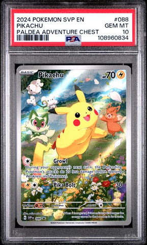 Pikachu [Paldea Adventure Chest] #88 PSA 10 [Pokemon SVP Black Star Promo 2024]