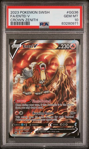 Entei V #GG36 PSA 10 [Pokemon Sword And Shield Crown Zenith 2023]