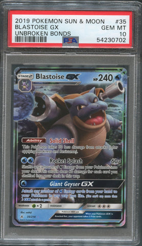 Blastoise #35 PSA 10 [Unbroken Bonds]