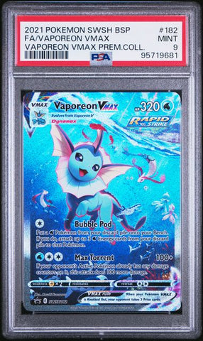 Vaporeon VMAX #182 PSA 9 [Pokemon SWSH Black Star Promo 2021]