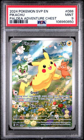 Pikachu [Paldea Adventure Chest] #88 PSA 9 [Pokemon SVP Black Star Promo 2024]
