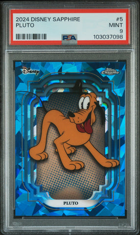 Pluto #5 PSA 9 [Topps Chrome Disney Sapphire Edition 2024]