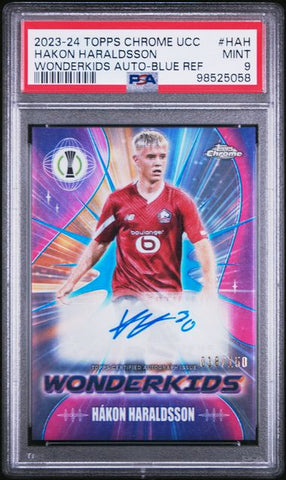 Hakon Haraldsson #HAH /150 Autograph PSA 9 [2023-24 Topps Chrome Uefa Club Competitions]
