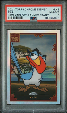 Zazu #LK8 PSA 8 [Topps Chrome Disney Lion King 30Th Anniversary 2024]
