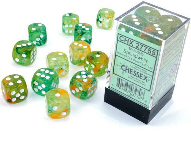 Nebula™ – 16mm d6 Spring/white Luminary Dice Block