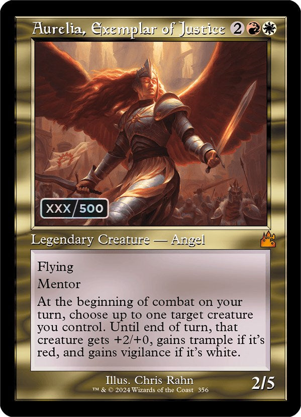 Aurelia, Exemplar of Justice (Retro) (Serialized) [Ravnica Remastered]