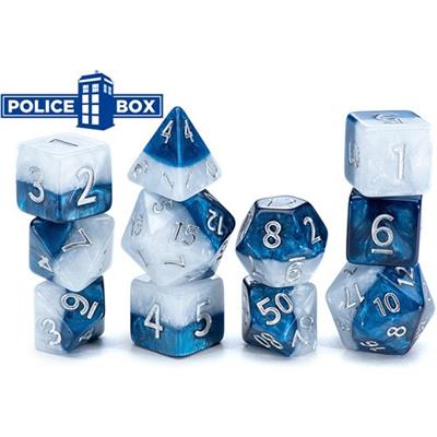 Halfsies Dice - Police Box (Polyhedral Set)