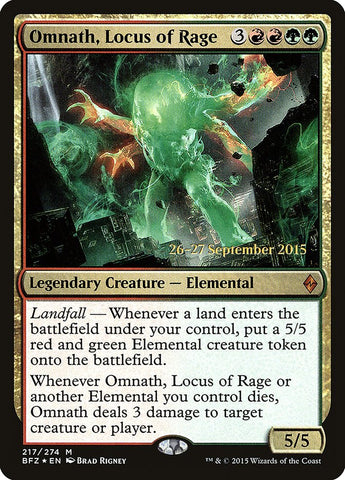 Omnath, Locus of Rage (Prerelease Promo) [Battle for Zendikar Prerelease Promos]