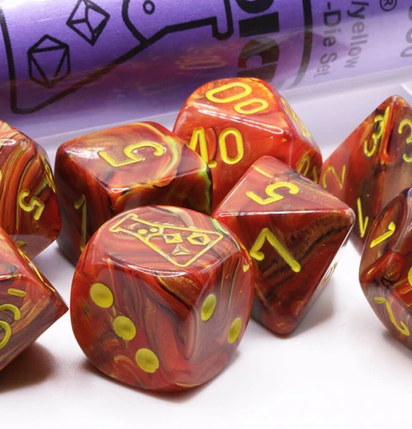 Vortex – Polyhedral Underworld/yellow 7-Die Set