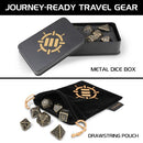 Enhance Metal Dice Set with Case and Dice Bag (Polyhedral Set)