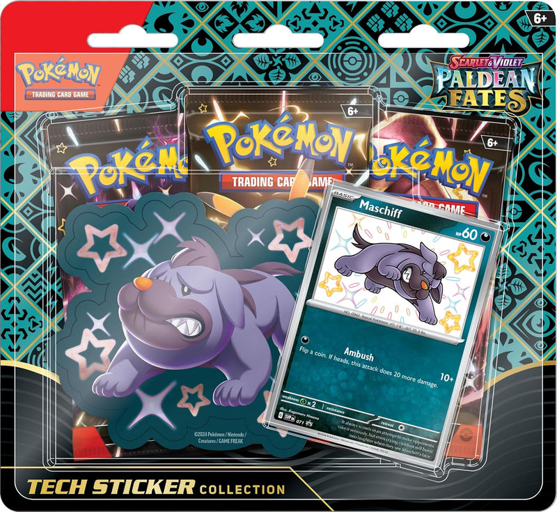 Pokemon Paldean Fates Maschiff Tech Sticker Collection