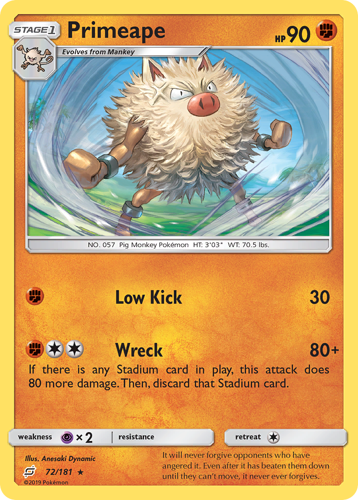 Primeape (72/181) [Sun & Moon: Team Up]