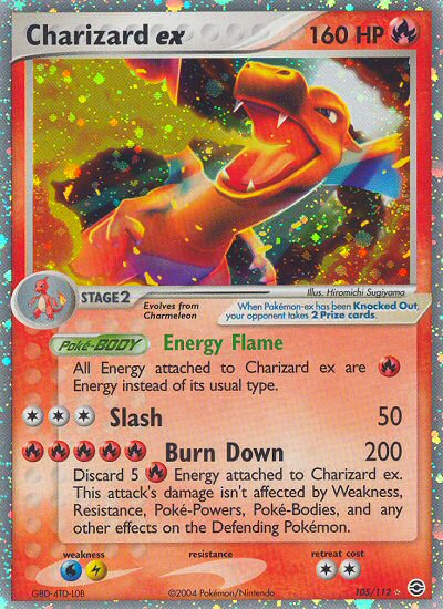 Pokemon EX Fire Red & Leaf Green Ultra Rare Card - Moltres ex 115/112