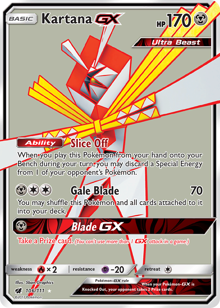 Kartana GX - 106/111 - Full Art Ultra Rare - Pokemon Singles