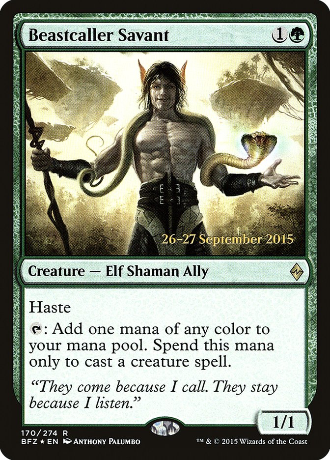 Beastcaller Savant (Prerelease Promo) [Battle for Zendikar Prerelease Promos]