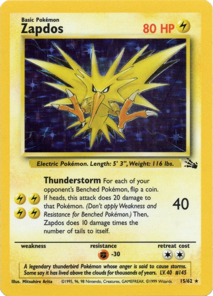 MOLTRES 12/62 Fossil Set Holo Pokemon Card Exc / 