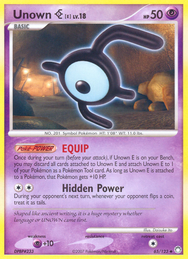 Unown E (65/123) [Diamond & Pearl: Mysterious Treasures]