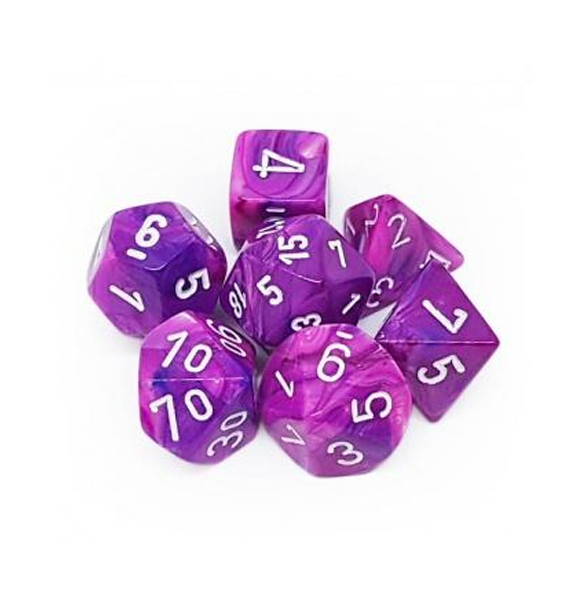 Festive™ – Polyhedral Violet w/white 7-Die Set