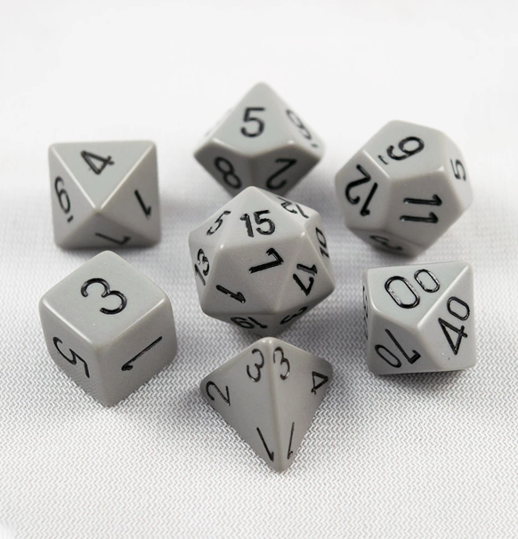 Opaque – Polyhedral Grey w/black 7-Die Set