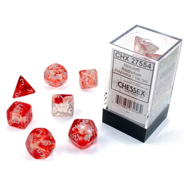 Nebula – Polyhedral Red/Silver 7-Die Set