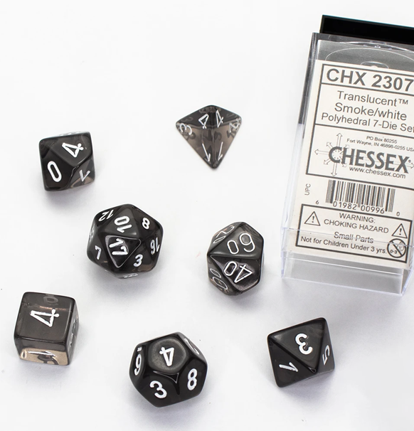 Translucent™ – Polyhedral Smoke w/white 7-Die Set